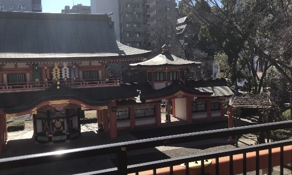 千葉神社　本殿2階からの眺め
